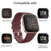 AK Floral Engraved Band Compatible with Fitbit Versa 2 Bands, Soft Sport Replacement Wristbands for Fitbit Smart Watch Women Men (Wine Red) view 2