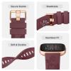 AK Floral Engraved Band Compatible with Fitbit Versa 2 Bands, Soft Sport Replacement Wristbands for Fitbit Smart Watch Women Men (Wine Red) view 4