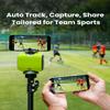 XbotGo Chameleon AI Auto Sports Action Camera - 4K 60FPS Soccer Camera and Basketball Tracking Camera for Team Sports, Live Streaming, No Subscription, Works with iOS & Android (Lava Graphite) view 2