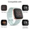 AK Floral Engraved Band Compatible with Fitbit Versa Bands, Soft Sport Replacement Wristbands for Fitbit Versa 2 Smart Watch Women Men (Light Cyan) view 2
