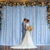 10 x 10 ft Baby Blue Backdrop Curtains with Lights String for Wedding Polyester Photo Background Drapes Wrinkle Free Soft Curtains for Birthday Parties Reception Baby Shower Ceremony-5 x 10ft x 2P view 1