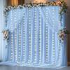 10 x 10 ft Baby Blue Backdrop Curtains with Lights String for Wedding Polyester Photo Background Drapes Wrinkle Free Soft Curtains for Birthday Parties Reception Baby Shower Ceremony-5 x 10ft x 2P view 2
