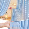 10 x 10 ft Baby Blue Backdrop Curtains with Lights String for Wedding Polyester Photo Background Drapes Wrinkle Free Soft Curtains for Birthday Parties Reception Baby Shower Ceremony-5 x 10ft x 2P view 4