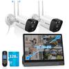 OOSSXX (16 IPS UHD Monitor) 2-Way Audio 2-Antennas Enchance WiFi Wireless 5MP PIR Outdoor Camera Wireless Home Security Cameras System with Monitor Indoor Video Surveillance DVR Kit view 1