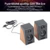 Denash PC Speakers, Low Distortion Wooden Color Wired Laptop Speakers,Deep Bass Clear Sound Quality Plug & Play Computer Speakers for PC Phone Laptop view 4