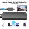 BENFEI HDMI Switch 4 in 1 Out 4K@60Hz, 2K@144Hz, HDCP 2.3 with Adaptive Equalization Support 10M HDMI Transmit Compatible for PS5/4, Xbox, Roku, FireStick, Switch view 2