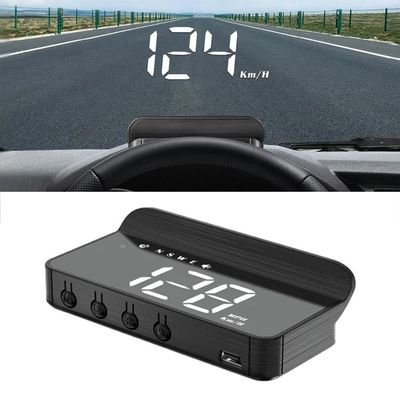 DirectNine Basics Upgraded HoloMeter Holographic Speedometer, Universal Heads Up Display Hud for Car, Digital GPS Speedometer with Speed, OBD or USB Powered, Day and Night Visibility, Safety Features