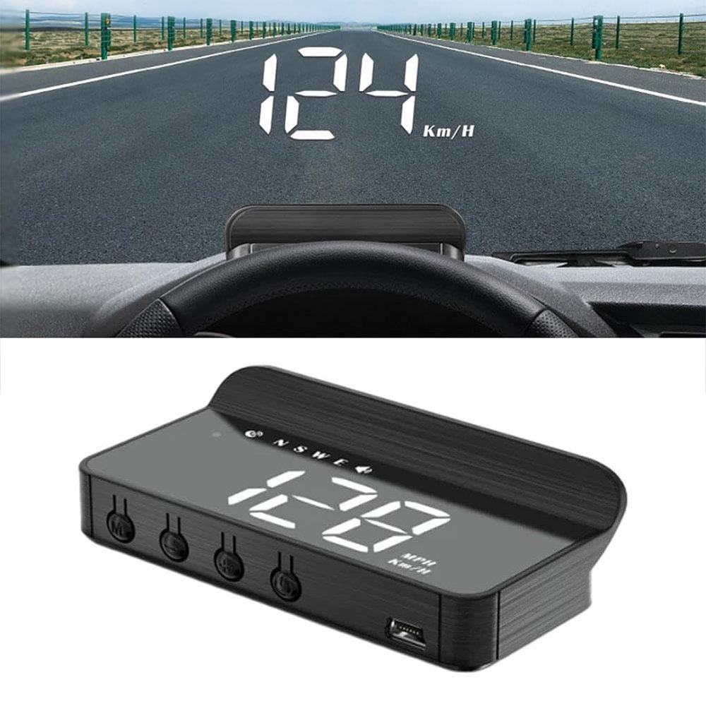 DirectNine Basics Upgraded HoloMeter Holographic Speedometer, Universal Heads Up Display Hud for Car, Digital GPS Speedometer with Speed, OBD or USB Powered, Day and Night Visibility, Safety Features