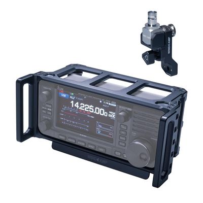 WINDCAMP 1 Set ARK-705 Metal Protective Frame + RC-2 BNC Adapter Quick Release Support for IC-705, BLACK, KA705CASESET