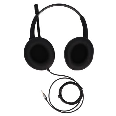 Customer Service Headphone, Noise Cancelling 3.5mm Plug Binaural Long Headphone Cable Ultra Lightweight Call Center Headphone with Microphone for Office
