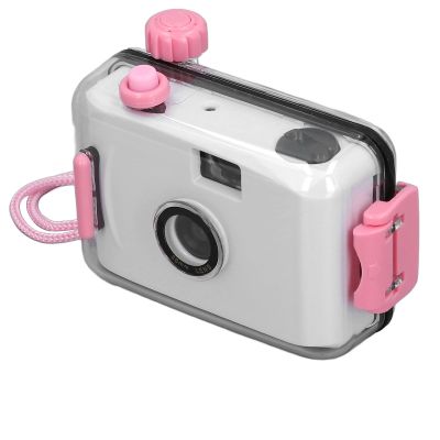 ANGGREK 35mm Reusable Film Camera, Case, Shutter Speed 1/100s F/9 28MM Lens, for Snorkeling, Swimming, Waterfalls (White and)