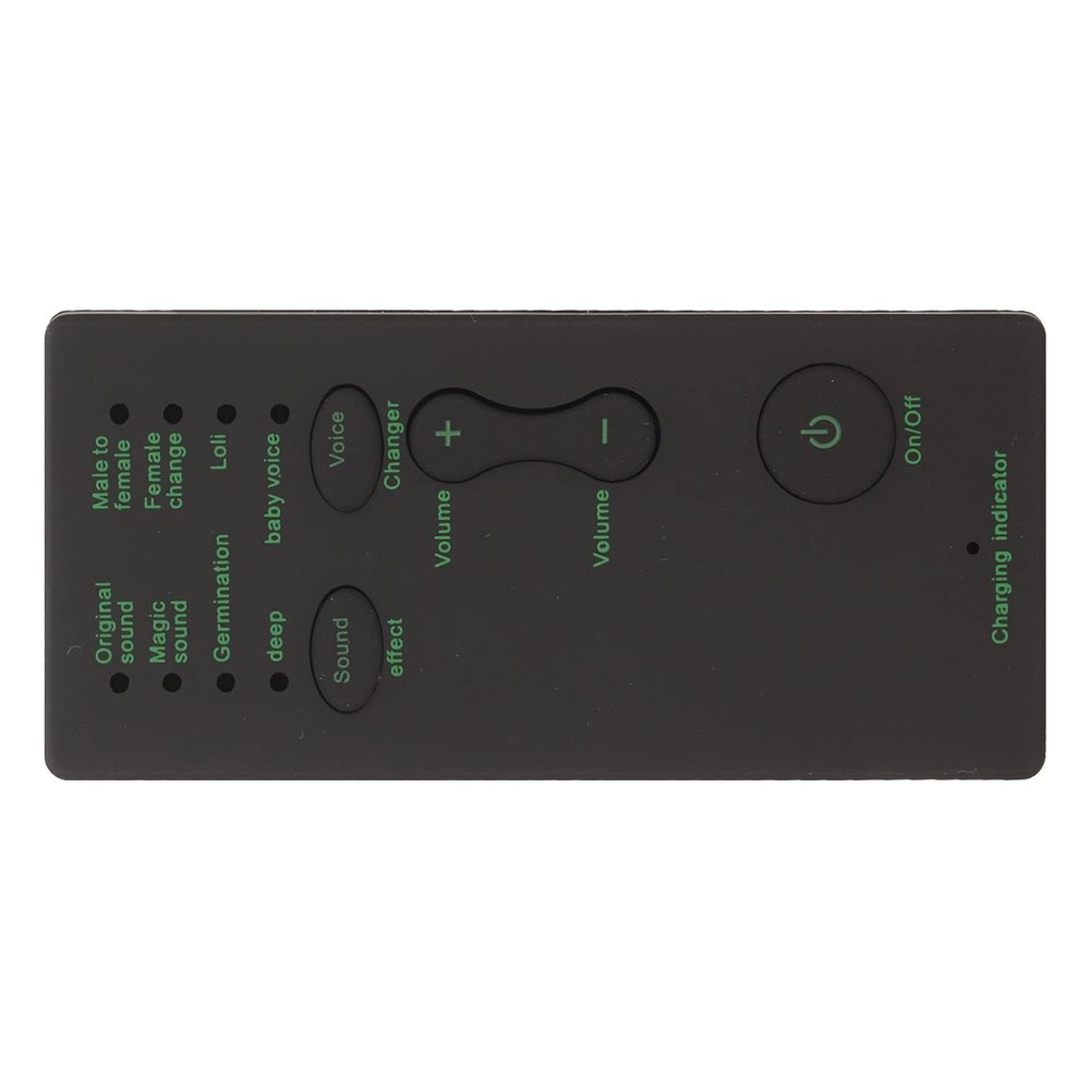 Mini Voice Changer Device, Adjustable 7 Sound Effects Multifunctional Black Handheld Voice Changer for Mobile Phones for PCs