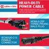 CablesAndKits - Heavy Duty AC Power Cord 6ft (1.8m) - 15Amp /250 Volts, 14 AWG, 6-20P to C13, (NEMA 6-20P to IEC-60320-C13) - Male to Female Extension Cable for PCs and Network Equipment - (Black) view 2