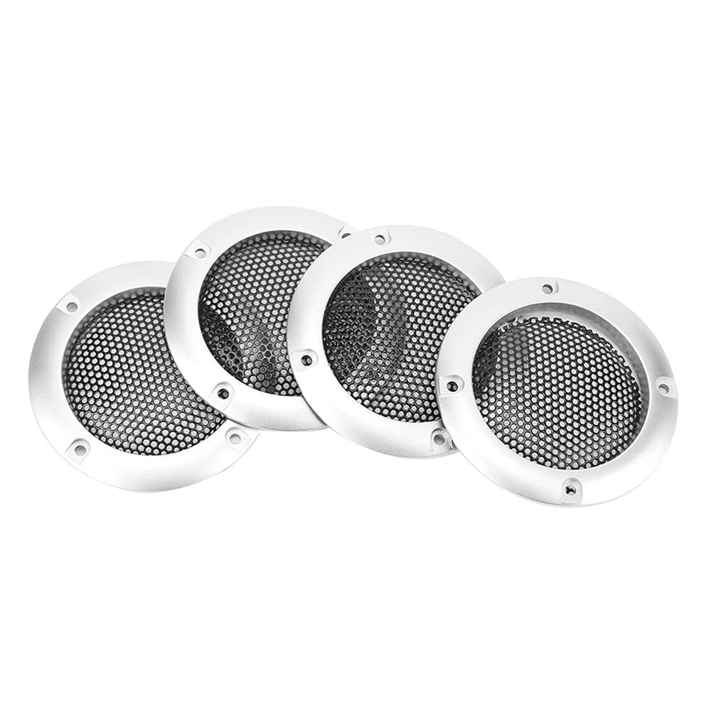 2inch Audio Speaker Mesh Grille Protective Decorative Audio Speaker 4pcs DIY Set Car Speaker Accessories (Silver)