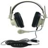 3066-USB CT Pack of 2 Deluxe Over-Ear Stereo Headset, Beige; Gooseneck Microphone; USB Plug; 6-foot Long 2-layered Cut-and-chew-resistant Cord; Adjustable Headband; Noise-reducing Ear-cups view 2