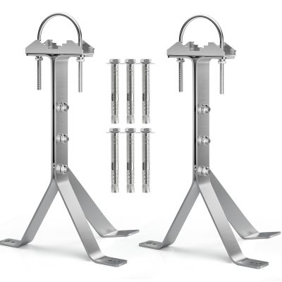 Antenna Mounting Bracket 12 Inch SUS304 Stainless Steel Mast Wall Mount Clamp Windproof Antenna Mount for TV Antenna Mast