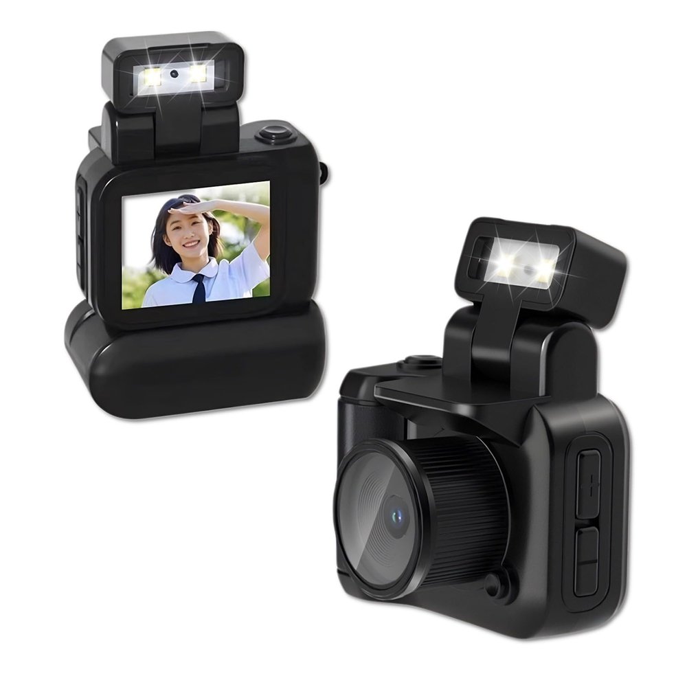 DirectNine Basics Mini DV Camera, Small 1080P HD DVR Camcorder Video Recorder for Photography, Thumb Video Camera with Charging Case for Travel, Flashlight, OTG Connection (-2214240045211)