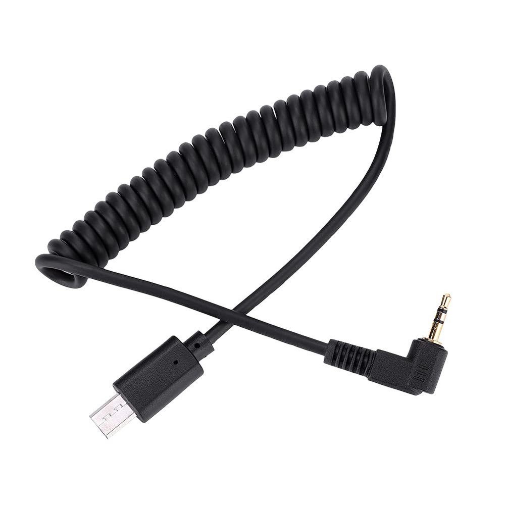 Yunir 3.5mm 2.5mm Shutter Release Cable Cord, Stretchable Spiral Coiled Cord for A7Iii Cameras with RM VPR1 Connection, Compatible for RX1 RX10 RX100 A7S A7R A7 A7II A7III A9 A58