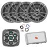 Metra IBBTR19 Marine 3-Zone Bluetooth Controller, 4X 6.5 180 Watts Peak Power 2-Way Multi-Element Gray Marine Speakers, 4-Channel Class H Boat Amplifier W/Wiring Kit view 1