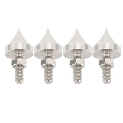 4 Pcs Speaker Spikes, Stainless Steel Speaker Shock Foot Spikes with Adjustable Height, Isolation Foot Spikes for Speaker Frame, Amplifier, CD DVD Player (M10)