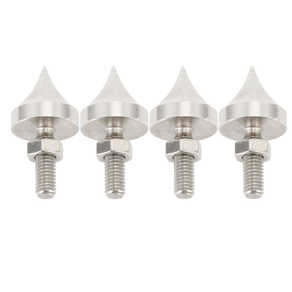 4 Pcs Speaker Spikes, Stainless Steel Speaker Shock Foot Spikes with Adjustable Height, Isolation Foot Spikes for Speaker Frame, Amplifier, CD DVD Player (M10)