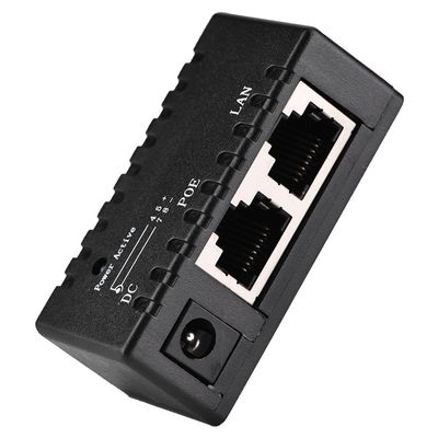 POE Injector Splitter, High Speed RJ45 POE Splitter Up to 10M/100Mbps, Plug & Play, Supporting The Standard POE and LAN Port (Black)