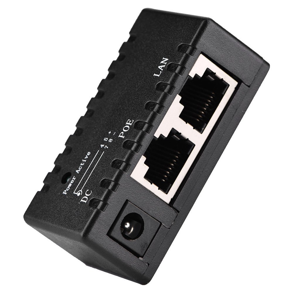 POE Injector Splitter, High Speed RJ45 POE Splitter Up to 10M/100Mbps, Plug & Play, Supporting The Standard POE and LAN Port (Black)