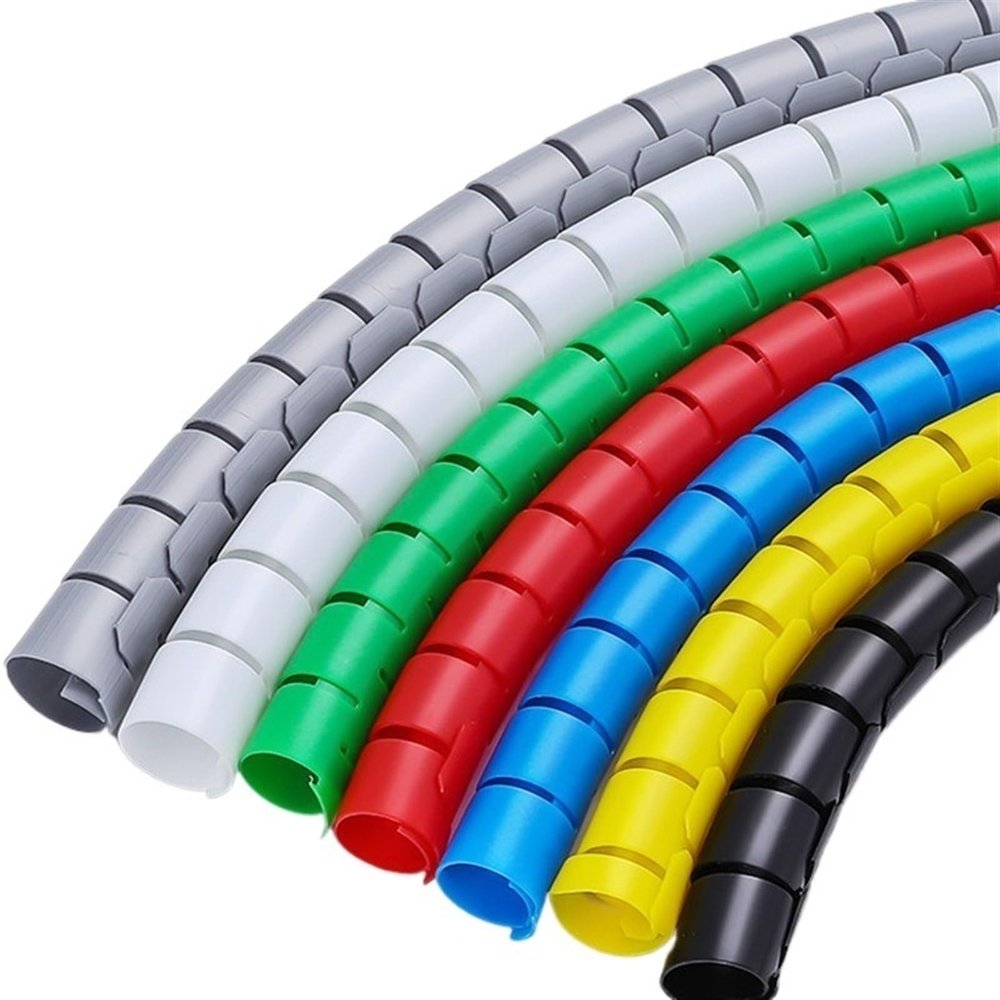 ELLANA spiral protector 1 Meter Pipe Protection Spiral Wrap Winding Cable Cover Tube Line Organizer wraps cable(Red,28mm inside diameter)