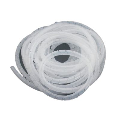 ELLANA spiral protector 1pc Cable Management Protector 4mm to 30mm Plastic Winding Pipe Spiral Wrapping White Black Wire Organizer Sheath Tube Sleeve wraps cable(White,8mm ID 12 meters)