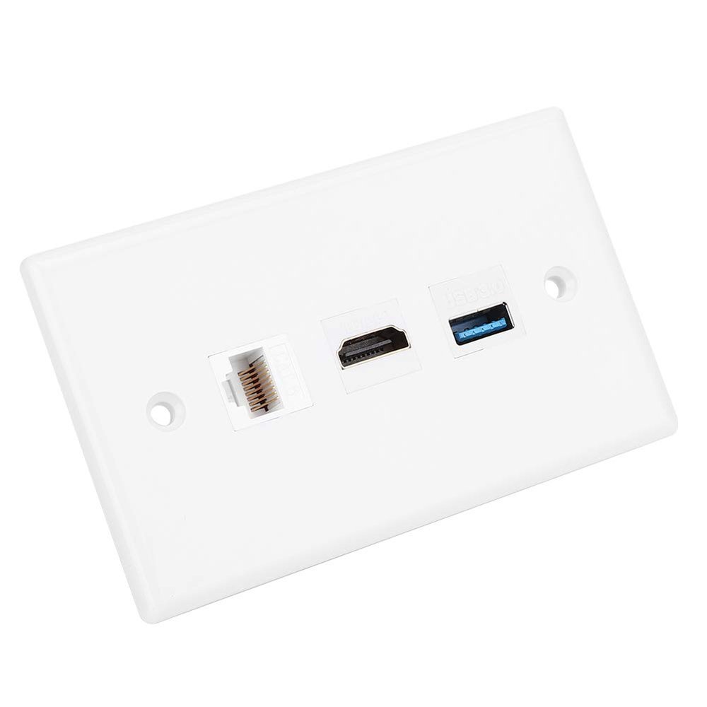 CAT6 USB3.0 Interface Wall Plate Panel Clip On High Home Theater HD Hotels Home Office