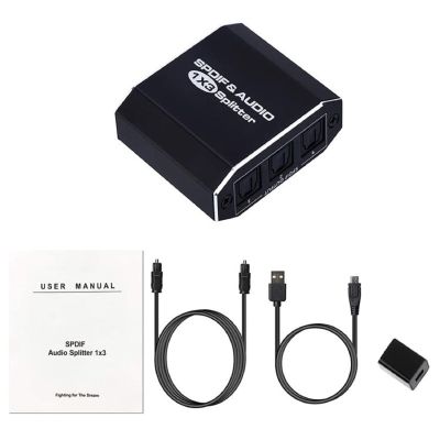 Alloy Optical Audio Splitter 1x3 SPDIF Toslink Optical Fiber Audio Splitter 1 in 3 Out