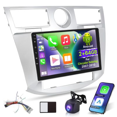 [2+64G] for Chrysler Sebring 2007 2008 2009 2010 Android Car Radio with Wireless Carplay and Android Auto - 9 Inch Touchscreen Car Stereo - DSP/Multiple UI/WiFi/GPS/SWC + AHD Backup Camera