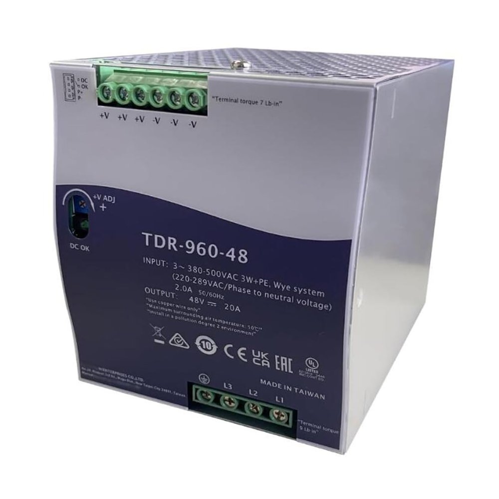 (1PC) TDR-960-48 960W Three Phase Industrial DIN Rail with PFC Function 48V 20A