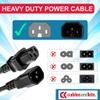 CablesAndKits - AC Power Cord Extension 10ft (3m) - C14 to C15-15A/250V, 14 AWG Power Cord - Heavy-Duty Power Cable for PDU, UPS, Electronics, Network and Data Center Needs - (Black) view 2