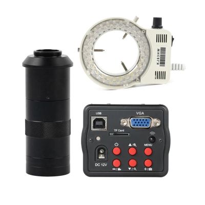 LIUZHENZHEN 1080P VGA USB TF Video Recorder Industrial Electronic Digital Video Microscope Camera for Phone CPU PCB Repair Soldering(100x Lens with Light)