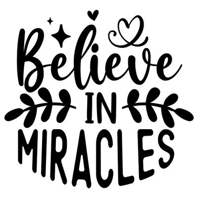 Inspirational Quote Stick On Decals Size 3" Bible Verse Believe in Miracles Religious Inspirational Christian Genuine Vinyl Decal Sticker - Waterproof Sticker for Car,etc
