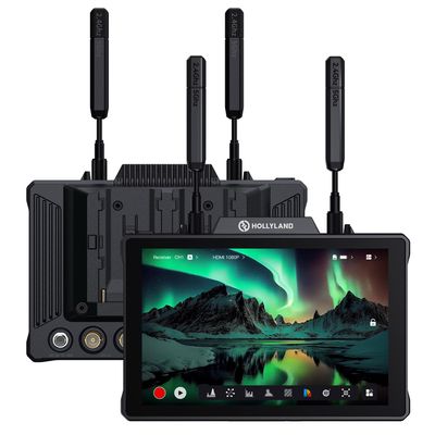 HollyView Pyro 7 Wireless Video Transmitter & Receiver & 7 inch Camera Field Monitor HDMI & SDI 1300ft Range, 60ms Latency Auto Dual-Band Hopping with Waveform, LUTs, Recording, Vector Scope, Dou kit