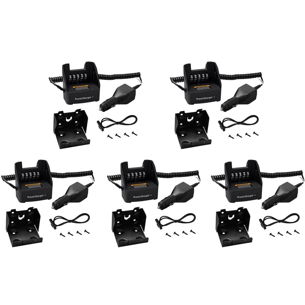 5-Pack KVC-21 KSC-32 Vehicle Travel Car Charger for Kenwood NX200 NX300 NX210 NX410 NX411 NX-5200 NX-5400 TK-2180 TK-3180 TK-5210 TK-5310 TK-5220 TK-5320 TK-5410 walkie Talkie Charger KNB-47L KNB-48L