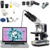 SWIFT SW350B-EC5R-5PBC-SPAE2628 40X-2500X Siedentopf Research-Grade Compound Lab Binocular Microscope with 5MP Camera and Smartphone Adapter and 5 PCS Prepared Slides and 5 PCS Blank Slides view 1