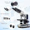 SWIFT SW350B-EC5R-5PBC-SPAE2628 40X-2500X Siedentopf Research-Grade Compound Lab Binocular Microscope with 5MP Camera and Smartphone Adapter and 5 PCS Prepared Slides and 5 PCS Blank Slides view 3
