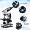 SWIFT SW350B-EC5R-5PBC-SPAE2628 40X-2500X Siedentopf Research-Grade Compound Lab Binocular Microscope with 5MP Camera and Smartphone Adapter and 5 PCS Prepared Slides and 5 PCS Blank Slides view 4