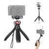 NEEWER TP38 Phone Camera Tripod, 15" Extendable Selfie Stick Metal Stand with Phone Holder, Action Camera Adapter Compatible with Hero 12 11 10 9, 360 Ball Head Travel Tripod for Vlogging view 1