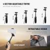 NEEWER TP38 Phone Camera Tripod, 15" Extendable Selfie Stick Metal Stand with Phone Holder, Action Camera Adapter Compatible with Hero 12 11 10 9, 360 Ball Head Travel Tripod for Vlogging view 2
