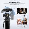 NEEWER TP38 Phone Camera Tripod, 15" Extendable Selfie Stick Metal Stand with Phone Holder, Action Camera Adapter Compatible with Hero 12 11 10 9, 360 Ball Head Travel Tripod for Vlogging view 3