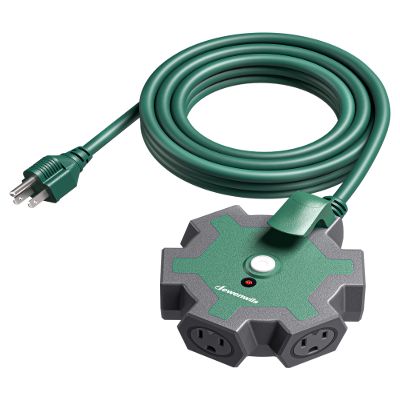 DEWENWILS Industrial Power Strip, Multifaceted Head Heavy Duty Extension Cord, ETLus List, 15FT STJW 14/3C Line Length, 5-Outlet Power Hub for for Garage, Workshop