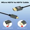 GELRHONR Coiled Micro HDTV to HDTV Cable 8k, Short Micro Cable Male to Male Spring Flexible Slim Cord 48Gbps High Speed Support 3D 8K@60Hz, for Camera Video Capture Card,TV (Straight) view 2