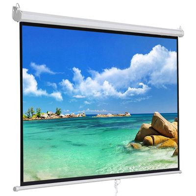 ZUIAI Manual Pull Down Projector Screen 120 inch 4:3 Widescreen Retractable Auto-Locking Portable Projection Screen