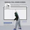 ZUIAI Manual Pull Down Projector Screen 120 inch 4:3 Widescreen Retractable Auto-Locking Portable Projection Screen view 3