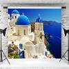 10x8ft Greece Backdrop Santorini Island Village Scenery Photography Background Greece Themed Party Wedding Engagement Photoshoot Decorations Birthday Baby Shower Supplies Photo Booth Props view 3