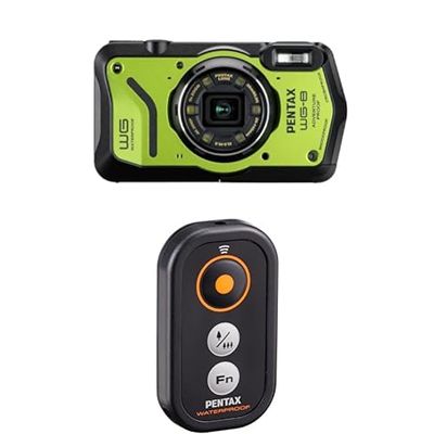 Bundle of PENTAX WG-8 Green + Pentax 39892 Waterproof Remote Control Black